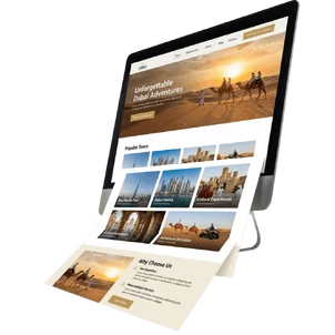 Travel website mockup